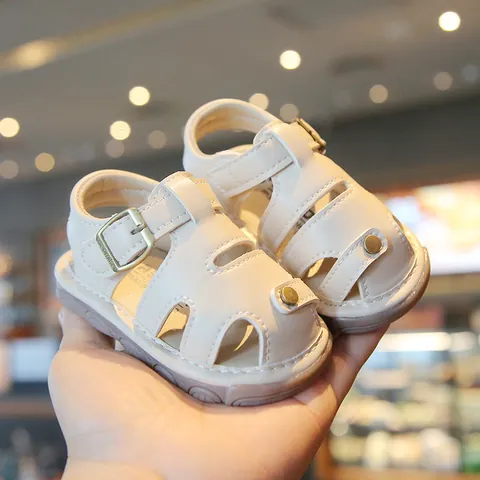 Infant Toddler Baby Summer Sandals Anti-slip Soft Sole Hollow Out Breathable Squeaky Shoes First Walker Shoes For Boys Girls