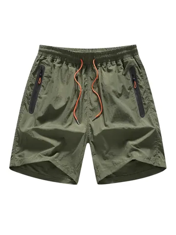 Bañador de Secado Rápido para Hombre Pantalones Cortos de Playa Impermeables Con Bolsillos con Cremallera Forro de Malla Pantalones Cortos Deportivos Casuales 100% Nylon