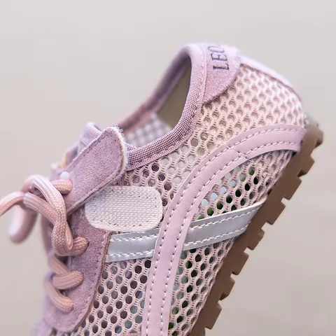 Girls Breathable Mesh Sneakers For Summer Casual Kids Board Shoes GAT Style Vintage Patchwork Round Toe Anti-Slip Sports Shoes