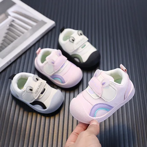 Toddler Kids Sneakers Breathable Mesh Soft Sole Walking Shoes Boys Girls Cartoon Design Velcro Casual Athletic Footwear