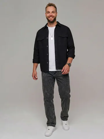 Men Casual Summer Thin Denim Jeans Straight Loose Fit Washed Cotton Trousers For Youth Office Daily Wear Light Blue Ash Grey
