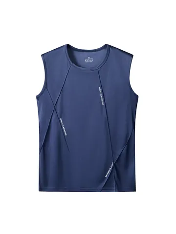 Men's Quick Dry Sport Tank Top Sleeveless Breathable Fitness Running Vest Patchwork Design Outdoor Gym Workout Apparel Top