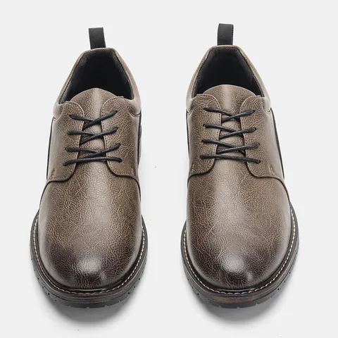 Scarpe Derby Business Casual da Uomo Vintage Brunito Pelle Artificiale in PU Intaglio Brogue Stringate Traspiranti Antiscivolo
