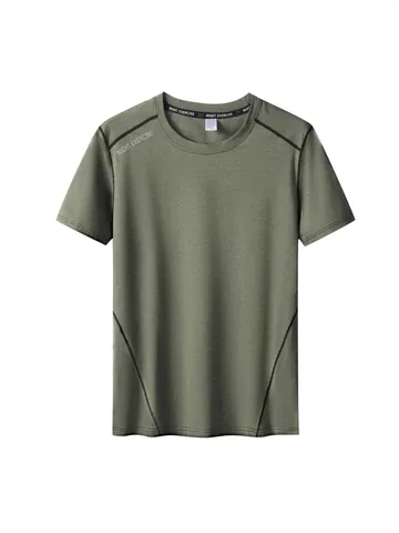 Herren Sport Schnelltrocknendes T-Shirt Kurzarm Rundhals Atmungsaktives Polyester Laufen Fitness Top Mit Night Exercise Druck