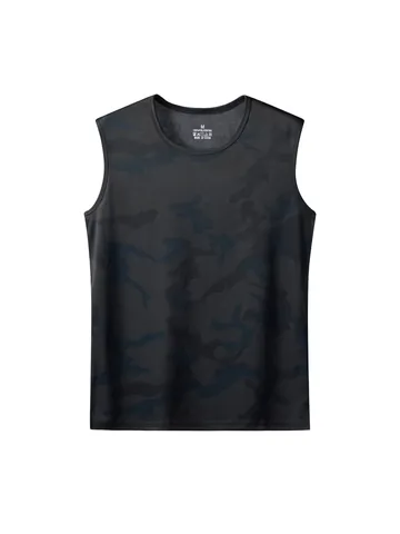 Herren Schnelltrocknendes Camouflage Sport Tank Top Ärmelloses Polyester Kühlendes Gym Laufen Training Oberteil