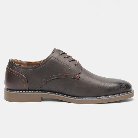 Scarpe Casual da Uomo in Pelle Effetto Sfregamento Vintage Derby in Pelle Sintetica Traspiranti Business Casual Marroni per Uomo