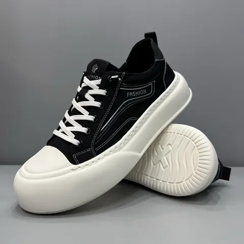 Baskets Décontractées en Toile à Semelle Épaisse pour Hommes Légères Respirantes Chaussures de Papa Rétro Fashion Streetwear Chaussures Basses