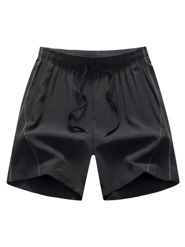 Men Quick Dry Shorts Polyester Lightweight Breathable Athletic Outdoor Fitness Beach Board Pants For Men Drawstring Bottom