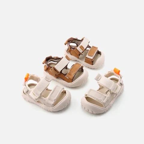 Summer Baby Kids Soft Sole Open Toe Sandals Non-Slip Microfiber Leather Outdoor Beach Walker Shoes For Boys Girls