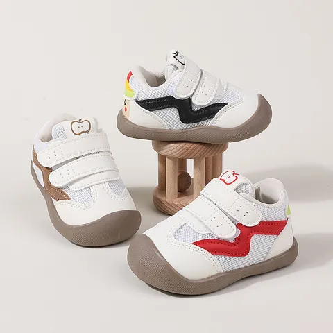Zapatos de Primeros Pasos para Bebé Zapatillas de Malla Transpirable Suela Blanda Antideslizante Estampado Manzana Niños