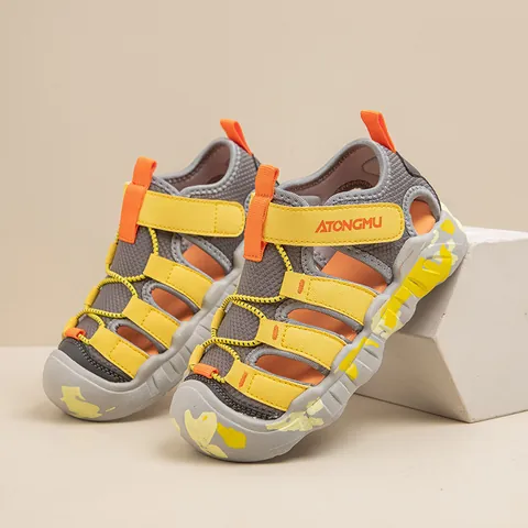 Kids Outdoor Sport Sandals Boys Girls Closed Toe Non-Slip Wading Shoes Summer Casual Beach Water Shoes