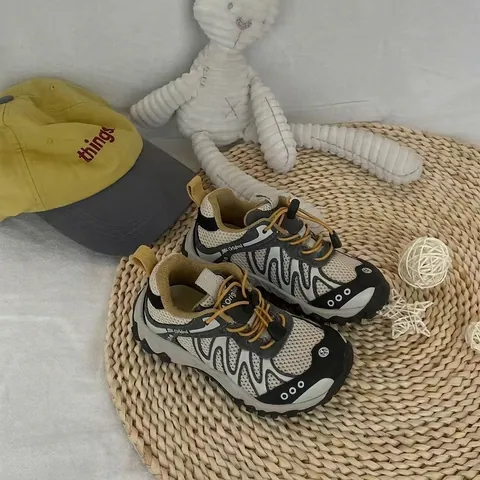 Baskets de Mode pour Enfants Garçons Filles en Mesh Respirant et Cuir PU Chaussures de Randonnée Légères Chunky Dad Shoes