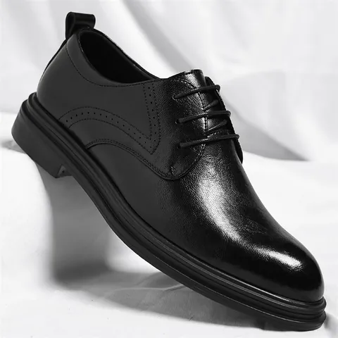 Damen Business Lederschuhe Recyceltes Leder Brogue Geschnitzte Oxford Schuhe Höhensteigernd Formelle Abendschuhe Für Die Arbeit