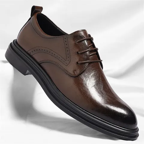 Damen Business Lederschuhe Recyceltes Leder Brogue Geschnitzte Oxford Schuhe Höhensteigernd Formelle Abendschuhe Für Die Arbeit