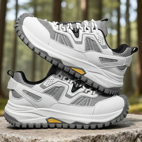 Breathable Fly-Knit Safety Shoes Men Women Steel Toe Work Shoes Anti-Smash Puncture Proof MD Sole Outdoor Protective Sneakers