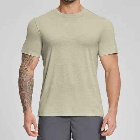 Maglietta da Uomo in Misto Lyocell e Lana Merino Traspirante Manica Corta Top Sportivo Fitness