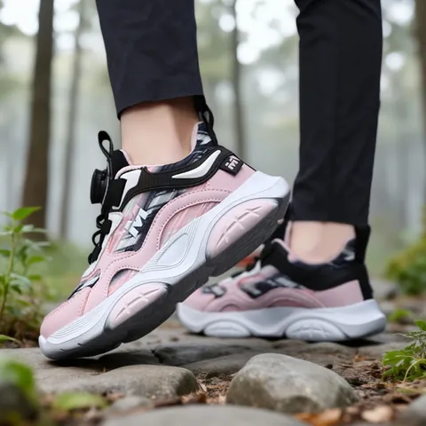 Zapatillas de Moda para Niñas Con Sistema de Cordones de Dial Malla Transpirable Suela Gruesa Zapatos para Correr Casuales