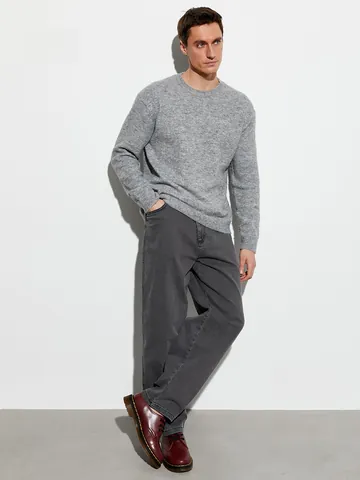 Jeans da Uomo Gamba Dritta Rilassata in Denim di Cotone Elasticizzato Lavato Pantaloni Casual per Estate Ufficio Quotidiano Moda Uomo