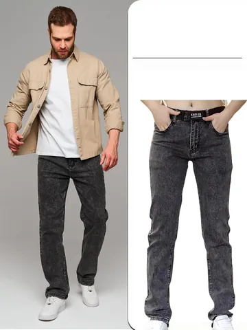 Men Slim Fit Casual Washed Denim Jeans Skinny Pencil Pants Cotton Fashion Trousers For Youth Urban Daily Wear Gray Black