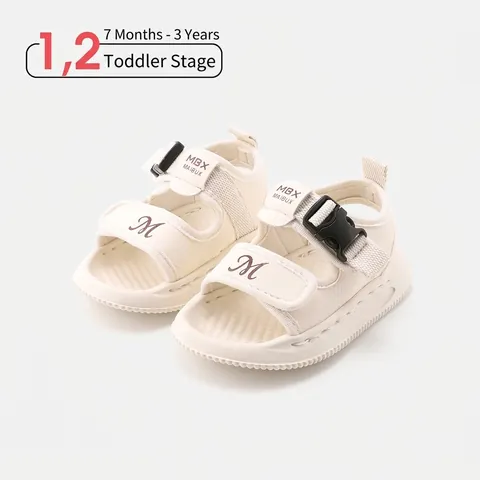 Infant Toddler Soft Sole Sandals Anti-Slip Microfiber Leather Summer Beach Shoes Boys Girls Casual Hook-and-Loop Footwear