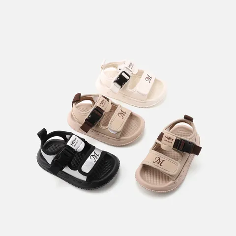 Infant Toddler Soft Sole Sandals Anti-Slip Microfiber Leather Summer Beach Shoes Boys Girls Casual Hook-and-Loop Footwear