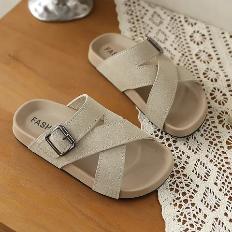 Women's Retro Casual Cross Strap Slides Retro Cork Look Thick Bottom Sandals Open Toe Beach Slippers For Women