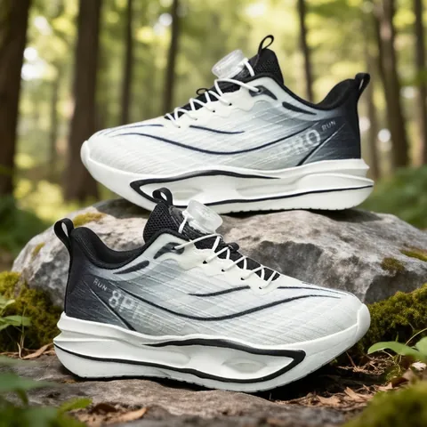 Kids Running Shoes Boys Girls Sport Sneakers Mesh Breathable Rotating Buckle Gradient Color Non-Slip MD Sole Outdoor Athletic Shoes