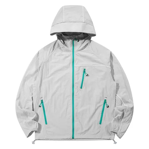 Unisex Lightweight Nylon Sun Protection Jacket UPF100 Anti-UV Hooded Outdoor Fishing Coat Breathable Thin Windbreaker