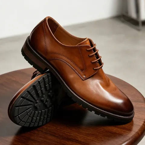 Old Money Style Men Derby Shoes Top Layer Cowhide Goodyear Welted Business Dress Shoes Washed Leather Wedding Formal Shoes