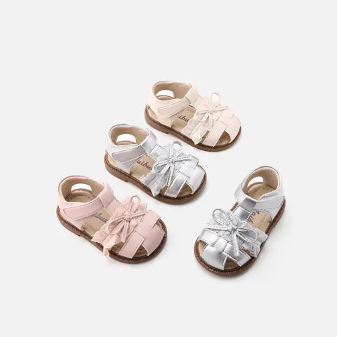 Baby Girls Soft Sole First Walker Sandals Bowknot Lace Hollow Out Princess Shoes Toddler Non-slip Summer Flats