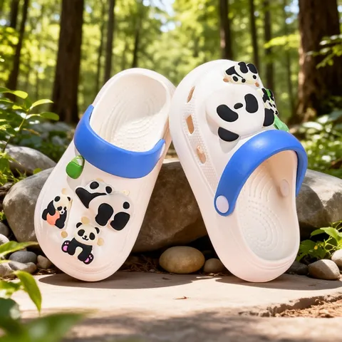 Kinderen Cartoon Panda Klompen Antislip Zomer Buiten Sandalen Ademend EVA Tuinschoenen Met Boogondersteuning Comfortabele Strand Slippers
