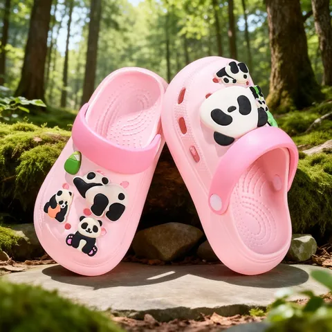 Kinderen Cartoon Panda Klompen Antislip Zomer Buiten Sandalen Ademend EVA Tuinschoenen Met Boogondersteuning Comfortabele Strand Slippers