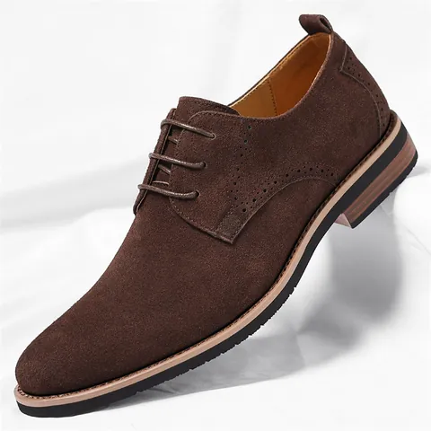 Men Business Casual Derby Shoes Synthetic Leather Brogue Detail Non-Slip Formal Shoes For Office Fashion Footwear Autumn Shoes