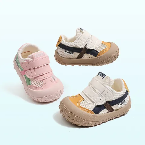 Zapatillas de Malla Transpirables para Niños Verano Zapatos Casuales para Bebés Niños Niñas Velcro Suela Blanda Zapatos de Entrenamiento