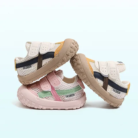 Zapatillas de Malla Transpirables para Niños Verano Zapatos Casuales para Bebés Niños Niñas Velcro Suela Blanda Zapatos de Entrenamiento