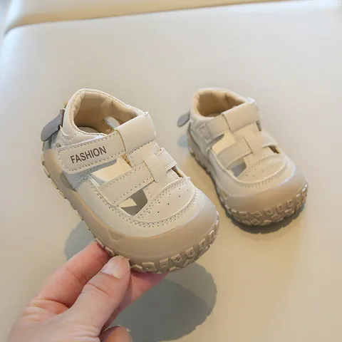Summer Toddler Sandals Boys Girls Breathable Anti-collision Synthetic Leather PVC Sole Non-slip First Walkers Beach Shoes