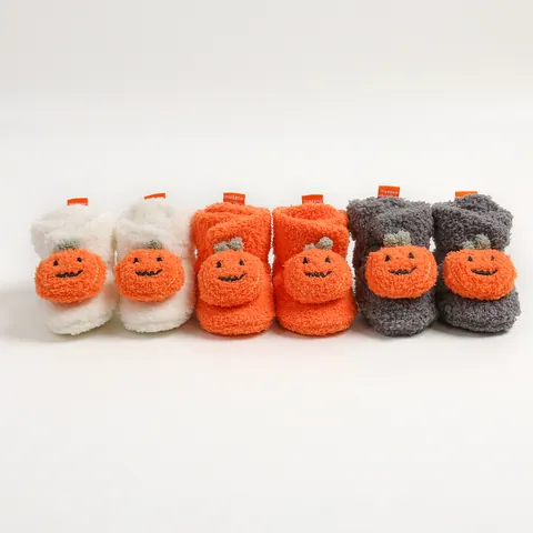Baby Christmas Halloween Warm Winter Shoes Soft Sole Booties First Walkers Infant Cartoon Pumpkin Santa Claus Reindeer Boots