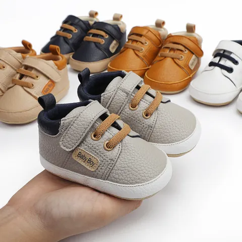 Infant Baby Walking Shoes Soft Sole Artificial Leather Prewalker Sneakers Non-slip First Walkers For Toddlers Boys Girls