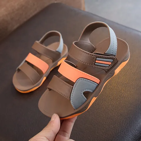 Kinder Jungen Sommer Strandsandalen Cartoon Kontrastfarbe Leicht Rutschfest Gummisohle Klettverschluss Sandalen Für Kinder