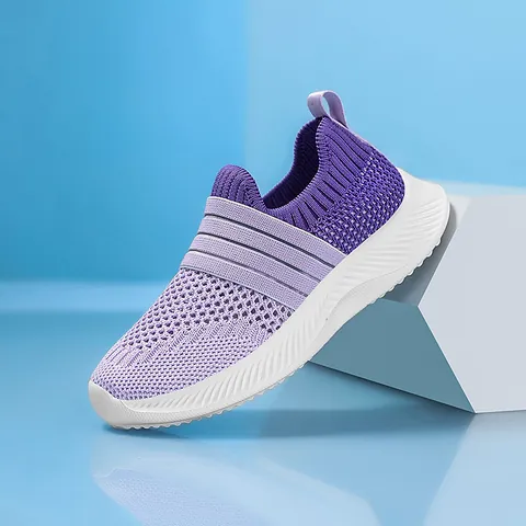 Kids Breathable Mesh Sports Sneakers Lightweight Slip-On Running Shoes For Boys Girls Summer Casual Outdoor Athletic Footwear