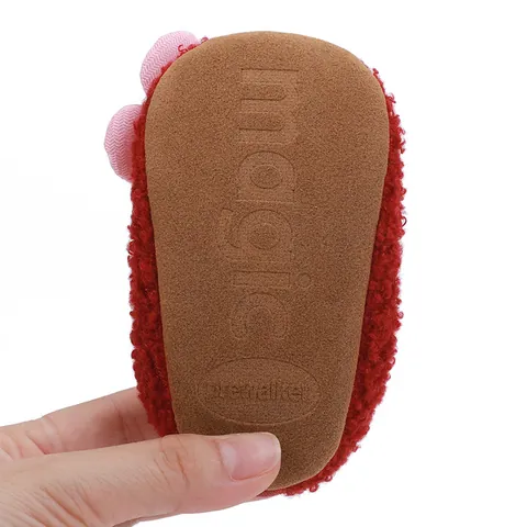 Baby Girls Cute 3D Flower Soft Sole First Walkers Infant Toddler Fleece Warm Non-slip Prewalker Cotton Shoes 0-1 Year Old