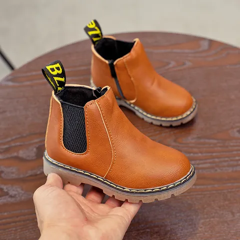 Bottines Martin Rétro pour Enfants Style Chelsea Classique Semelle en Tendon de Bœuf Antidérapante Bottines en Similicuir