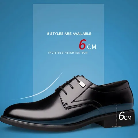 Scarpe da Uomo in Pelle di Vacchetta Formali Rialzo Interno Oxford Traspiranti Intagliate Scarpe da Matrimonio per Sposo