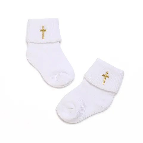 0-1 Year Old Baby Socks Lace Mesh Breathable Infant Cotton Socks With Cross Embroidery Christening Baptism Beanie Hat Accessories