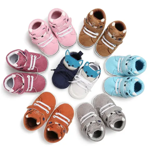 Cartoon Fox Baby First Walker Shoes Cotton Soft Sole Anti-Slip Infant Shoes For Newborn Boys Girls Toddler Walking Shoes