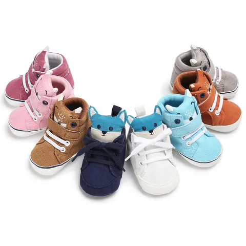 Cartoon Fox Baby First Walker Shoes Cotton Soft Sole Anti-Slip Infant Shoes For Newborn Boys Girls Toddler Walking Shoes