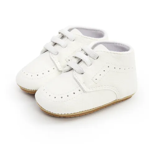 Baby Shoes Infant Prewalker Brogue Style Perforated Artificial PU Lace Up Soft Sole Non Slip Casual British Style Toddler Shoes