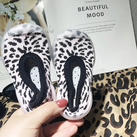 Baby Toddler Sock Shoes Breathable Knitted Upper Anti-Slip Soft Rubber Sole First Walkers Infant Floor Shoes For Boys Girls