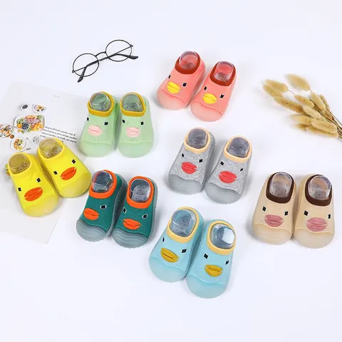 Scarpe Primi Passi Neonato Papera Cartone Animato Maglia Traspirante Suola in Gomma Morbida Antiscivolo per Bambini Bambine