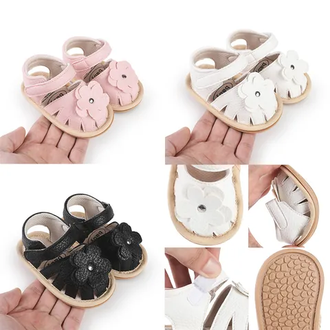 Baby Girl Summer Princess Sandals Floral Cute Infant Prewalker Shoes Soft Sole Non-slip Breathable Toddler Sandals